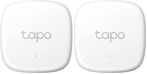 Tapo T310 Smart Temperatur & Luftfeuchtigkeitsmonitor, kostenlose Datenspeicherung,visuelle Grafiken,Flexible Installation,App-Benachrichtigungen, Hub H100 erforderlich (Packung mit 2)