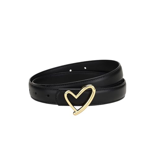 Women's Versatile Heart-Shaped Smooth Buckle Belt Fashion Design Belt
