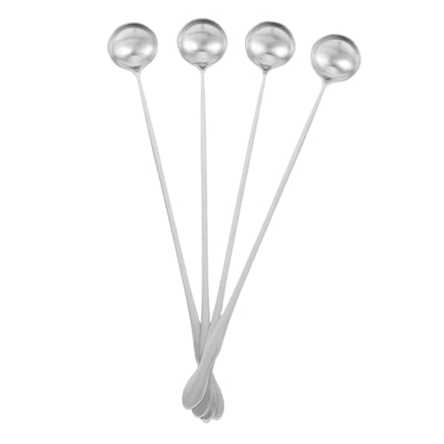 SOLUSTRE 4 pezzi Cucchiaio in Acciaio Inossidabile per Servire Zuppe e Hot Pot Mestolo Multifunzione con Scodella per Cucina Quotidiana e Feste