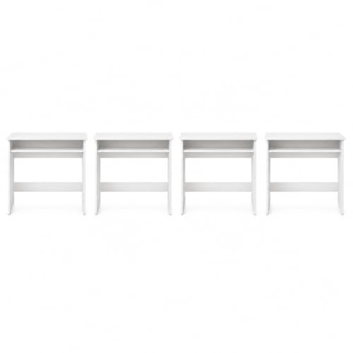 Image of Engineered Wood Ergonomic Prime Desk, Set of 4, White