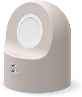 elago W2 Charger Stand Compatible with All Apple Watch Series Ultra/8/SE2 (2022)/7/6/SE/5/4/3/2/1 (49mm, 45mm, 44mm, 42mm, 41mm, 40mm, 38mm), Charging Dock Station, Nightstand Mode (Stone)