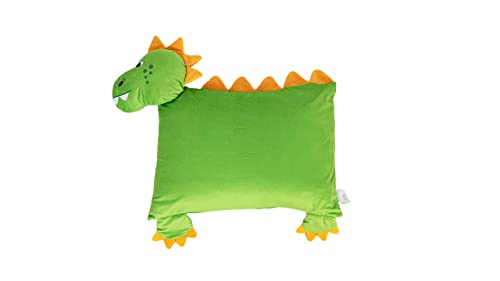 Unicorns & Robots Plush Animal Pillow Case For Kids, 3D Design Fun Decorative Pillow Sham, Oeko Tex Certified, Standard Sized Lounge Pillow For Boys And Girls, Dino, Green #TOP11