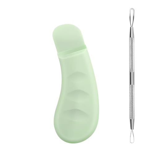 UIEXAY 2 Pièces Outil Pour Enlever Les Points Noirs, Silicone Pour Le Nez Grattoir Pour Points Noirs Spatule Pour Le Visage Nettoyage Profondeur Extracteur Pores Doux Et Sûr Pour La Peau Et Le Nez