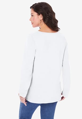 Roaman's Women's Plus Size Ultimate Long Sleeve V Neck Tee2