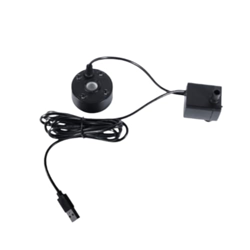 Allayu Bomba de Agua atomizadora para decoración de estanques y Rocas, Accesorios de Fuente para Exteriores, generador de Niebla para Fuentes de Interior ABS, Negro, con Bomba de Agua