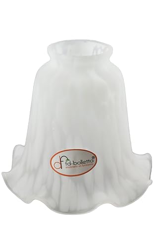 fd-bolletta arredamento e illuminazione Paralume vetro,campanella sostituzione per lampada,lampadari,ricambio paralume bianco vl22 Misure: H 12,5cm, Ø vetro 13,5cm, Ø esterno imboccatura 5,4cm