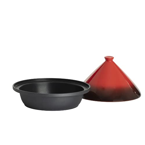 Tajine Induction et Vitro-céramique INOX (Rouge et Noir degradé)