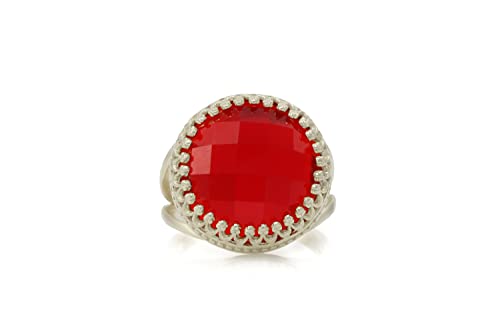 Bague rubis argent sterling personnalisable le cadeau de naissance idéal - 4
