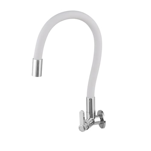 Torneira Gourmet Flexível Para Cozinha 1/4 De Volta Da Linha Color Parede Cor Branca
