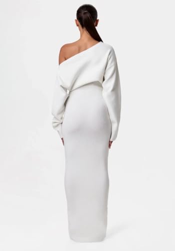 Soft Knit Sweater Dress, Women's Winter Off Shoulder Bodycon Sweater Dress, Women's Sexy Elegant Off Shoulder Sweater Dress4
