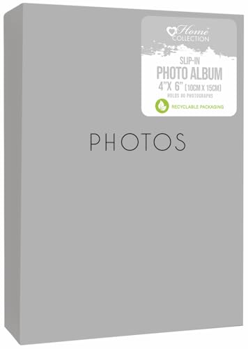 Silver 4 x 6 Photo Album Holds 80 Photos Slip-in Small Photograph Scrapbook Wedding Travel Keepsake Gift