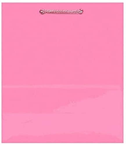 Nova bolsa lisa brilhante rosa média