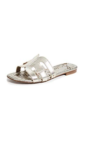 Sam Edelman womens Bay Slide Sandal, Jute Metallic Leather, 8.5 US
