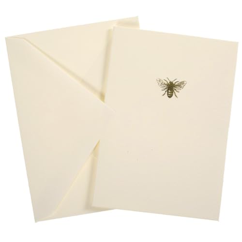 Graphique Bee La Petite Presse Boxed Notecards - 10 Embellished Gold Foil Blank Cards with Matching Envelopes and Storage Box, 3.25" x 4.75" - Thumbnail 2