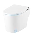 Smart Toilet With Bidet Built in, Smart Bidet Toilet with Powerful Flush, Smart Toilet ADA Height, Cleaning Foam Dispenser, Foot Sensor, Warm Dryer, Heated Seat & Night Light, LED Display