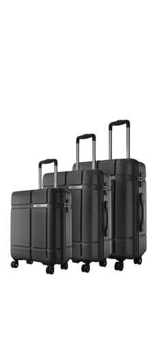 Safari 8 Wheels Trolley Bags, Hard Case Polycarbonate 360 Degree Wheeling Luggage for Men & Women, Suitcase for Travel, Trolley Bags for Travel, (Black, Set of 3 (SML))