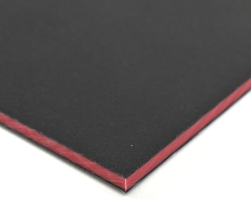 BuyPlastic King ColorCore Plastic Sheet 1/4" x 12" x 24" Black-Red-Black Color Core, HDPE Board, High Density Polyethylene Panel