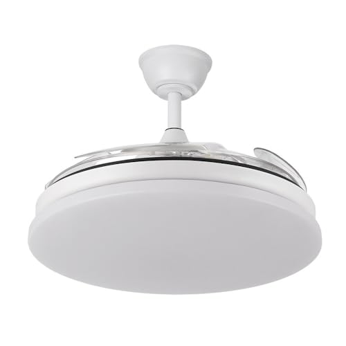 FABRILAMP Ventilador Dc Tridente 59w Blanco 4aspas Desp.108d 6980lm Reg.intensidad Remoto+temporizador+memoria 3000-4000-6000k