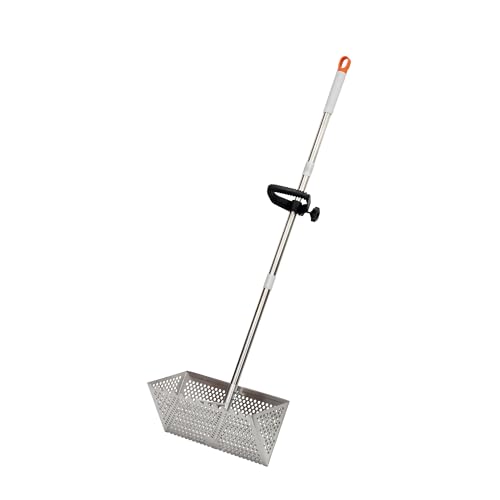 LTSEAME Sand Flea Rake Detachable Long Handle Sand Sifter for The Beach The Shark Tooth Screen Comes with a 16in Wide Drain Screen