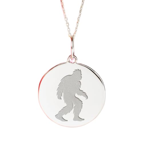 Collier Bigfoot argent sterling 925 gravé 24 mm | Bijou haut de gamme durable LKBEADS