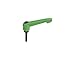 Kipp 06610-2A386X30 Plastic Adjustable Handle with 5/16-18" External Thread,"Novo Grip" Style, Steel Components, Inch, 30 mm Screw Length, Size 2, Signal Green Color