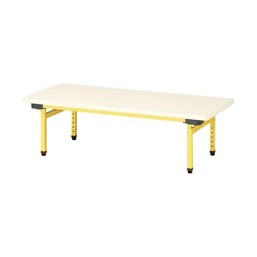 ニシキ工業 折りたたみ レモンイエロー 保育園 幼稚園 机 昇降 高さ調節 E-EUC-1260 幅1200x奥行600x高さ380〜500mm 学童保育 塾 託児所 子供用テーブル