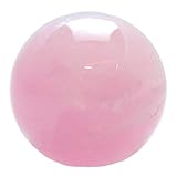 Lithothérapie Steinfixx Madagascar Boule de quartz rose avec support en acrylique I Pierre précieuse I 200 g I Ø 5 cm