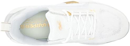 Under Armour Men's Harper 6 Low Baseball Shoe, White (100)/Halo Gray, 8.5 | Image 4