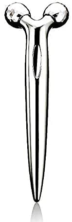Saiyam Manual 3D Roller Massager Face-lift Wrinkle Remover Facial Massage for Relaxation and Skin Tightening Tool (Silver, 14 x 4.8 x 3.6 cm)-image-27