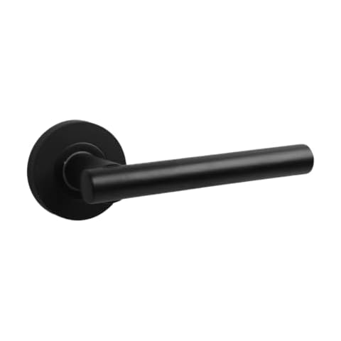 ONYX DESIGN Laurel Lever on Matt Black Door Handle Lever on Matt Black for Internal Doors Cover