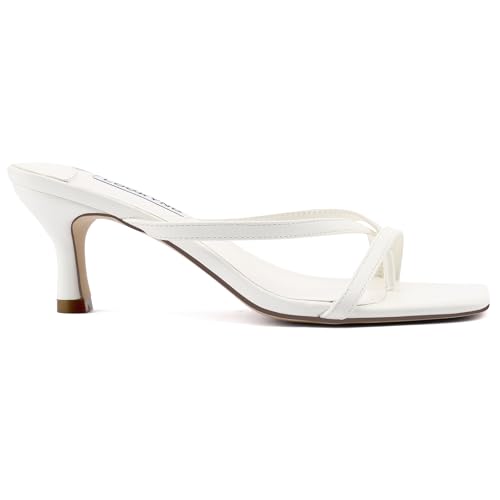 Strappy Kitten Heels for Women Square Open Toe Heeled Thong Sandals Low Heel Sexy Trendy Flip Flop Party Casual2