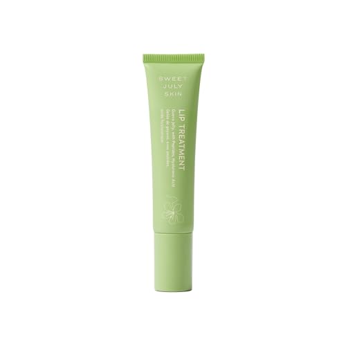 SWEET JULY SKIN Lip Treatment - Hydrating & Plumping Lip Balm with a Lip Peptide and Antioxidant Fruit Oils Smooths & Softens Vegan Clean 0.5 oz (Guava)