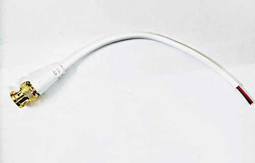 Image of ATEVON CCTV BNC & DC Power Cable Combo Kit - 10 BNC Male Connectors with 18CM Copper Wire + 10 2.1mm DC Pigtail Plugs for Surveillance Camera Installation