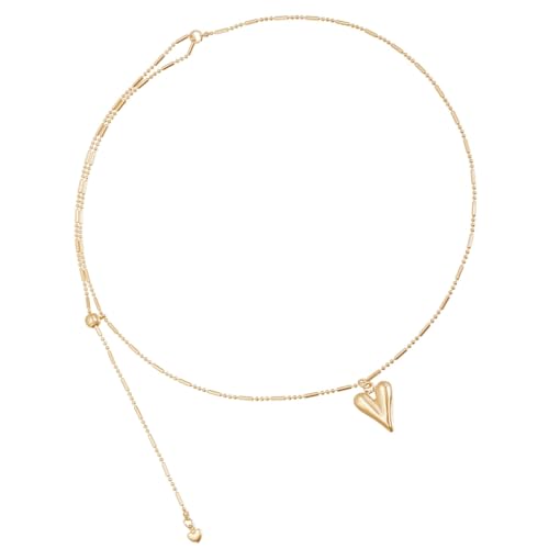 Trendy Minimalist Jewelry Piece Adjustable Heart Charm Necklace For Gatherings