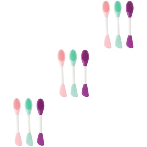 Brosse de nettoyage silicone pour visage DOITOOL - Lot de 9 pièces double tête