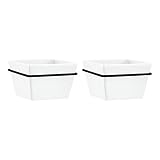 AmazonBasics Pflanztopf für die Wandaufhängung, quadratisch, Weiß / Schwarz, 2 Stück