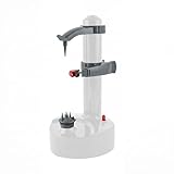 Pelamatic - Pelapatate Automatico | Design Sicuro | 2 Lame Aggiuntive | Base Antiscivolo | Sbuccia Patate e Mele | Pela Patate Professionale | Sbucciatore Elettrico, Bianco, Acciaio Inox e Plastica