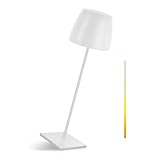 【Schutzklasse IP54】led akku tischlampe mit einer Farbtemperatur von 2700-6000K ist es ein natürliches, entspannendes Licht, das sich perfekt für den Tisch und alle Aktivitäten im Haus eignet.Sie verfügt über einen Schutzgrad gegen Flüssigkeiten,sodass die Lampe ideal für den Einsatz im Innen- und Außenbereich geeignet ist.