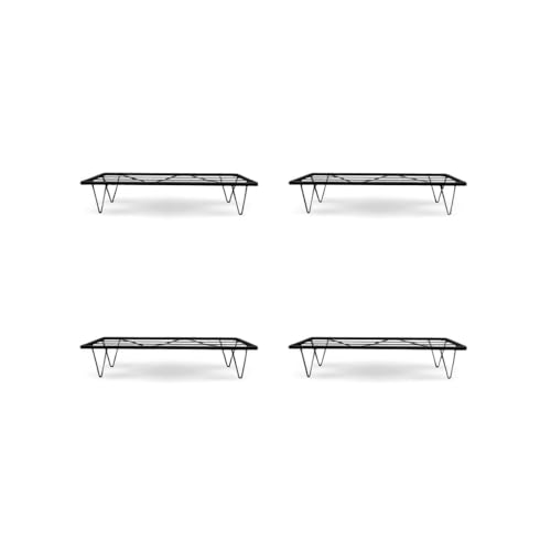 ANAS ARTS & CRAFT Black Metal Bed Support Platform, Low Profile Steel Frame with Hairpin Legs, Heavy-Duty Mattress & Furniture Support Stand, Set of 4