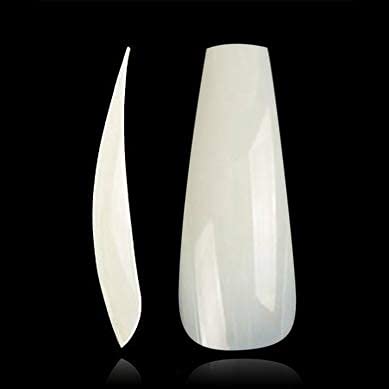 Vivace Natural Full Cover Long Coffin 500Pcs False Nail Tips With Plastic Case 10 Sizes Ballerina Acrylic Nail For Salons And Diy Self Nail Art (Natural F.c Long Coffin) #TOP5