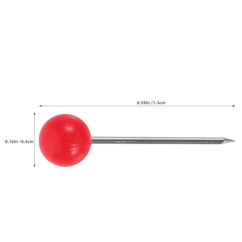 Happyyami Map Pins Round Ball Head Thumb Tacks 1000pcs 1000pcs Crimson with Stainless Steel and Plastic Material for Cork Board and Bulletin Board, for Travel Maps and Arts and Crafts - Image 2