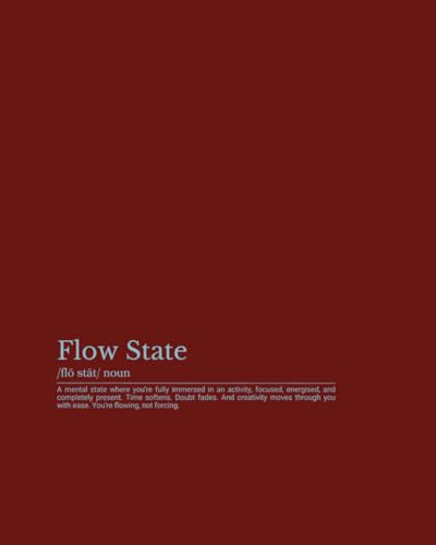 Flow State – Undated Daily Journal Notebook | Large 8x10 inches (20.32 x 25.4cm) Aesthetic Design with 200 Lined Pages | Narrow line design, 35 lines per page