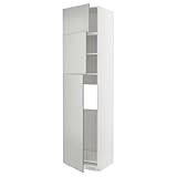 ProTuning METOD Hochkabine für Kühlschrank mit 3 Türen, Weiß/Havstorp Hellgrau, 60x60x240cm