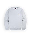 Finitions bords-côtes. Col rond. Logo 4Flo imprimé poitrine. Grand pad épaule historique double 4Flo. Poche kangaroo. Molleton brossé écologique lourd 340 g/m².