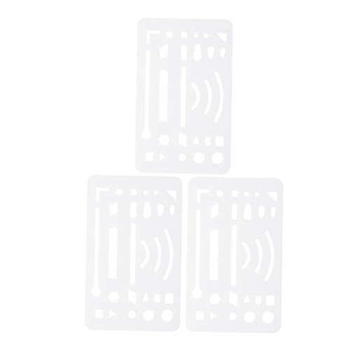 GARIOUANS 3個 透明プラスチック製擦り消しシールド 精密製図用多目的テンプレート 建築用定規 幾何学的描画対応 工学設計向け