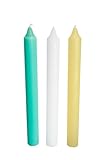 Velas Esotéricas para Ritual de Protección, Set de 3, Negro, Blanco y Azul, 20 cm x 2 cm, Limpieza Energética, Alejar Malas Vibras (Dinero/Economia)