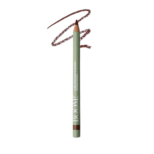 BOOM! Beauty Pure Precision Eyeliner: All-Natural, Skin-Loving, All-Day Wear. Waterproof, Smudge-proof, Smooth Glide Pencil. Richly Pigmented Vegan Eye Makeup For Ageing Skin (Espresso Brown)