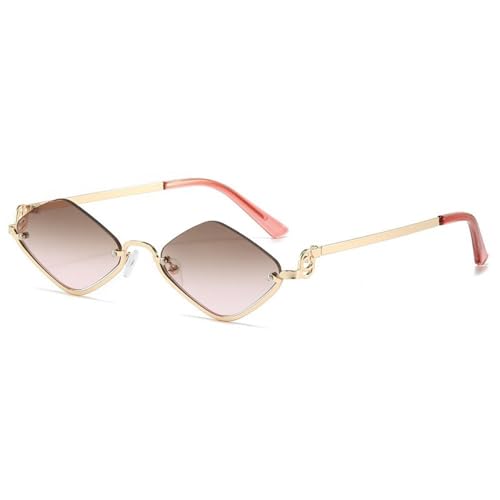 Fashion Rhombus Sunglasses Men Women Trending LensMetal Frame Party Casual Style Eyewear UV400