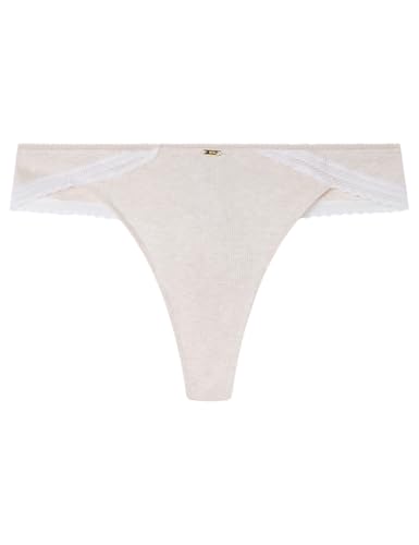 Women'secret Tanga Tira algodón canalé Encaje