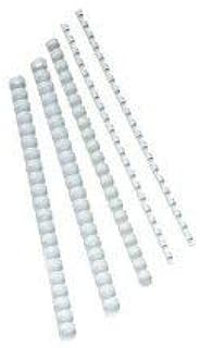 Q-Connect® Paquete de 100 lomos de plástico de 14 mm para 105 hojas, color blanco